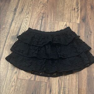 Girls Justice Skort  Black Lace Tiered Skort